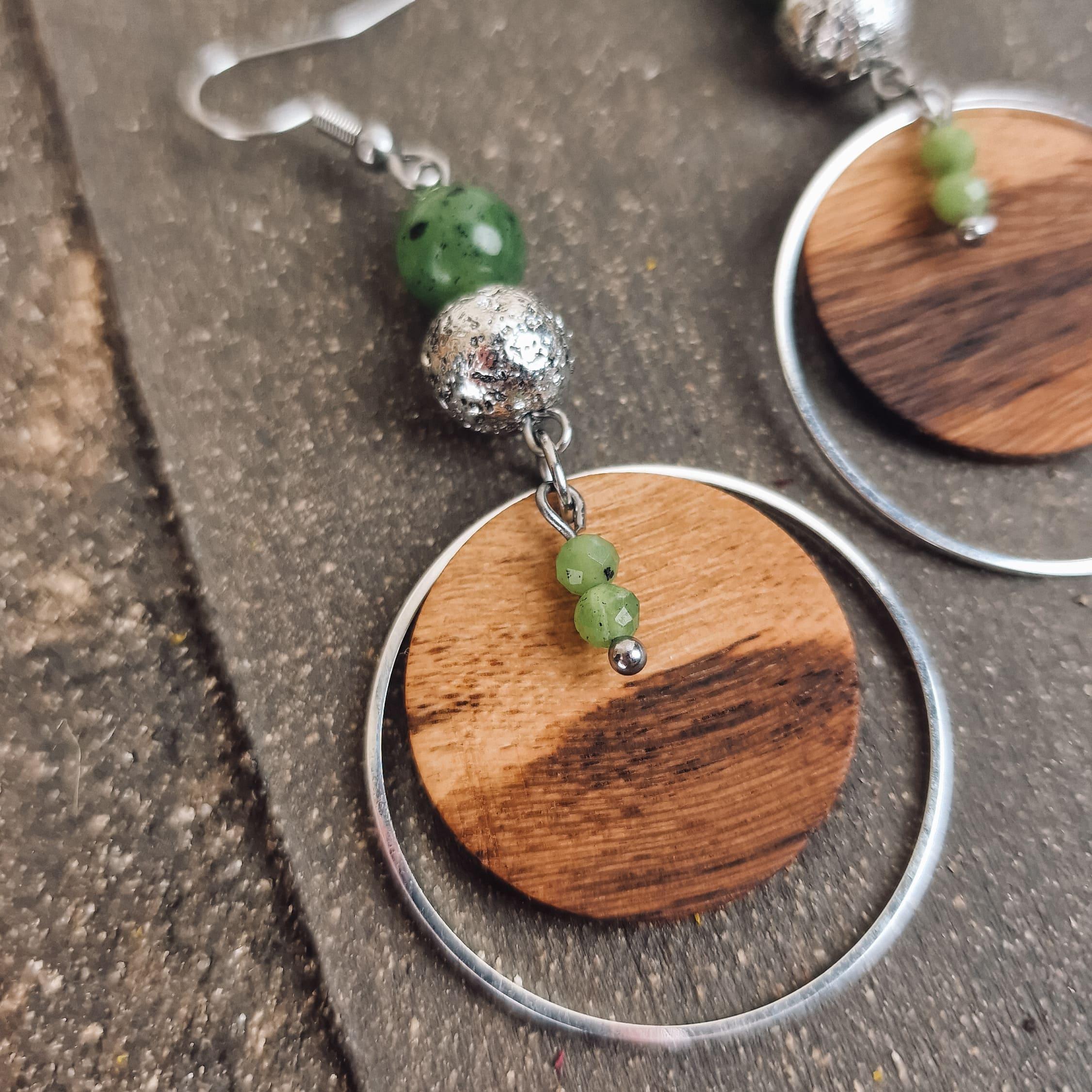 Ohrringe "Muskateller silber" - Holzschmuck Astwerk