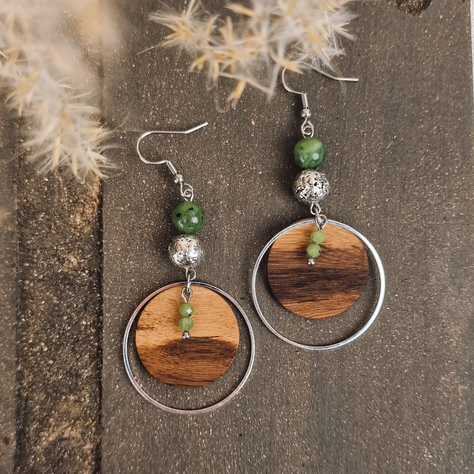 Ohrringe "Muskateller silber" - Holzschmuck Astwerk