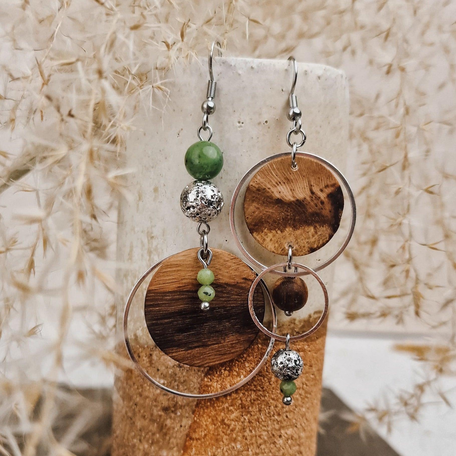Ohrringe "Muskateller silber" - Holzschmuck Astwerk