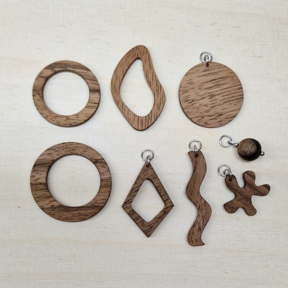 Mix &amp; Match Nussholz Charms SET Silber