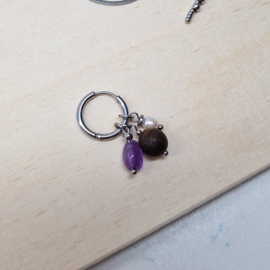 Mix &amp; Match Größere Steine Charms SET Silber
