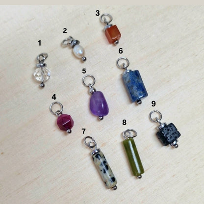 Mix &amp; Match Größere Steine Charms SET Silber