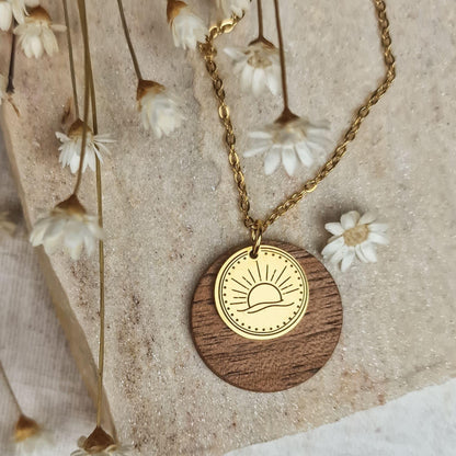 Kette &quot;Sonne&quot; - Holzschmuck Astwerk