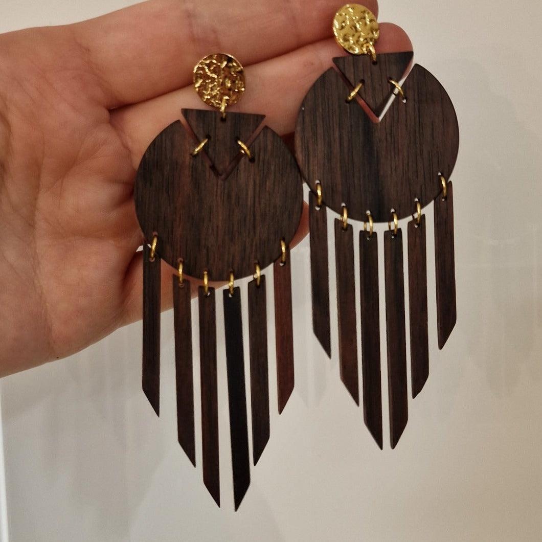 Ohrringe &quot;Königin&quot; - Holzschmuck Astwerk