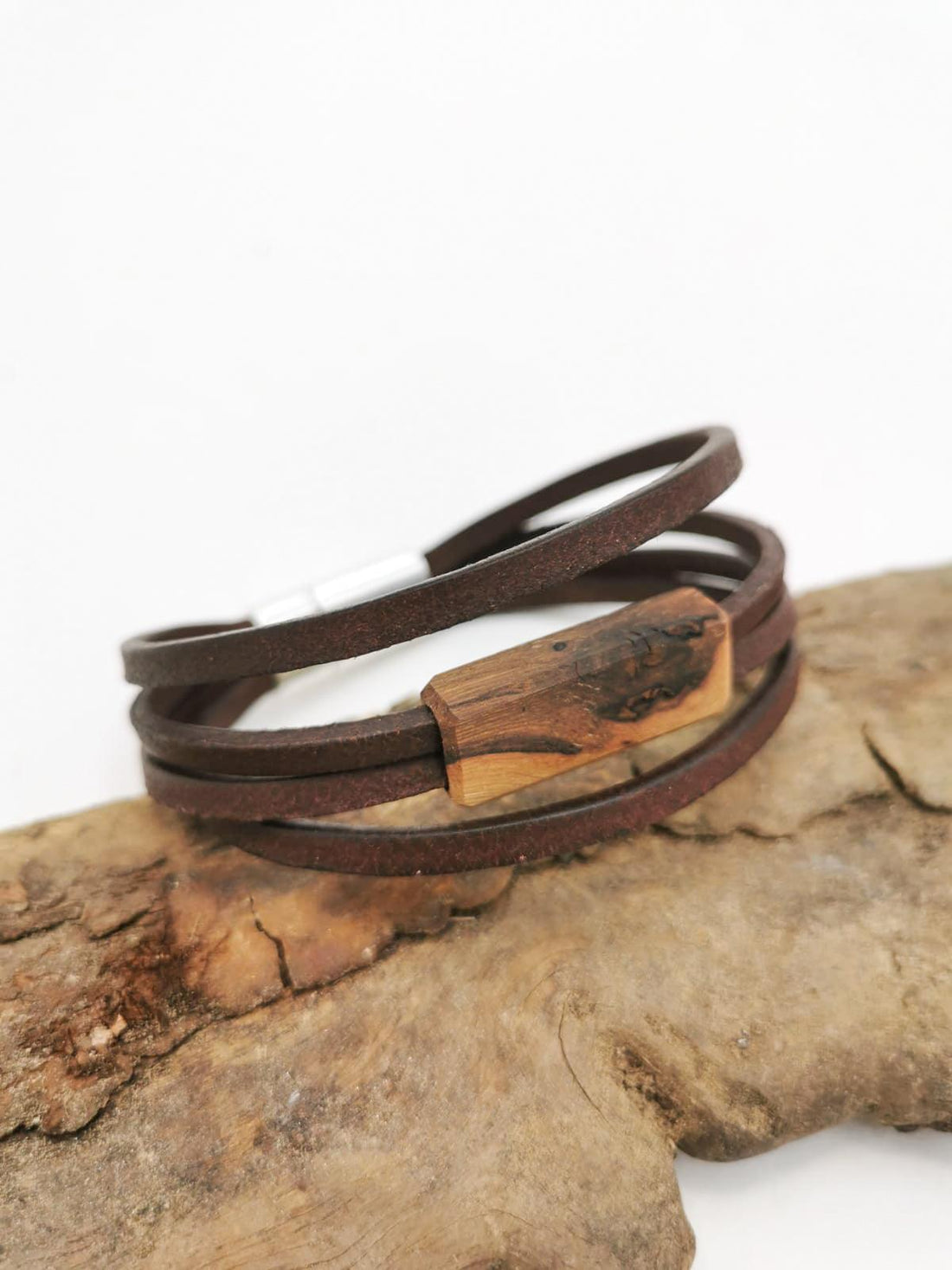 Lederarmband Damen &quot;Weinstock&quot; - Holzschmuck Astwerk