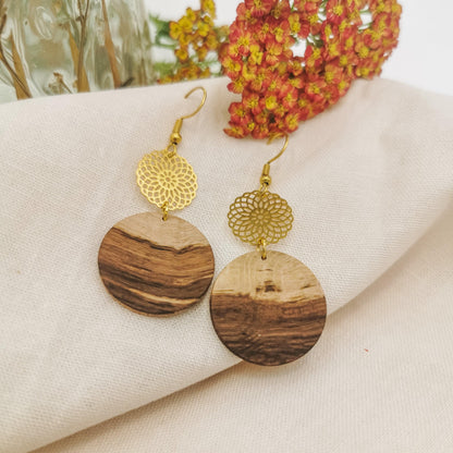 Ohrringe &quot;Oriental Gold&quot; - Holzschmuck Astwerk