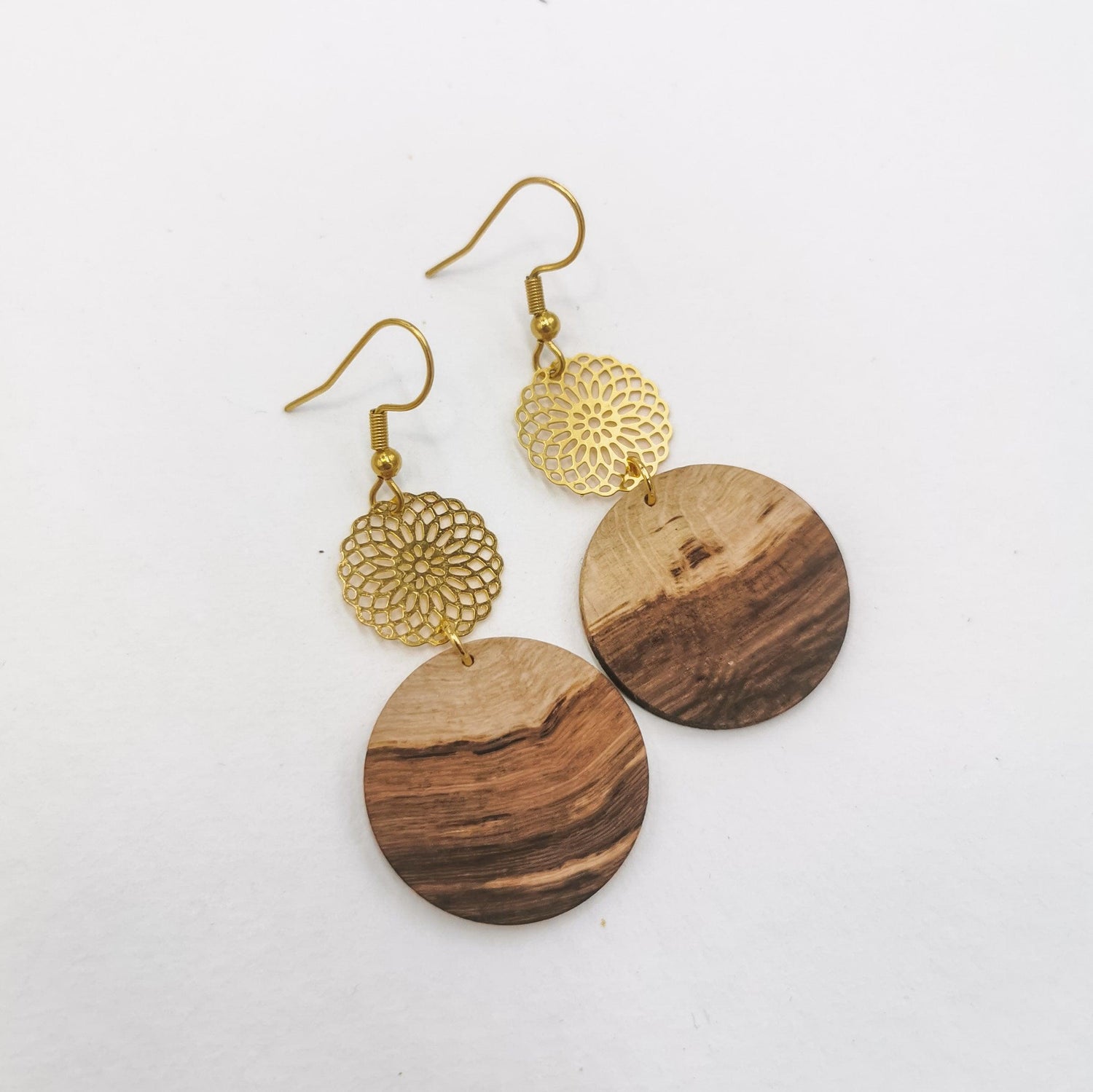 Ohrringe &quot;Oriental Gold&quot; - Holzschmuck Astwerk