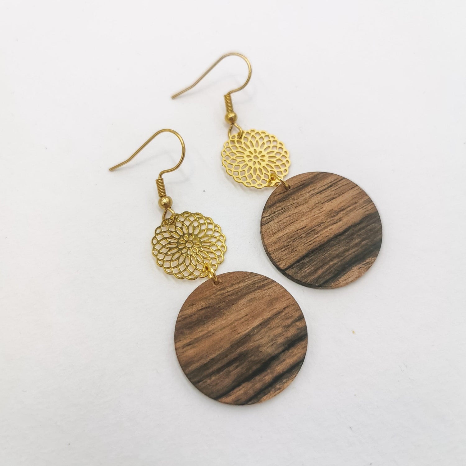 Ohrringe &quot;Oriental Gold&quot; - Holzschmuck Astwerk