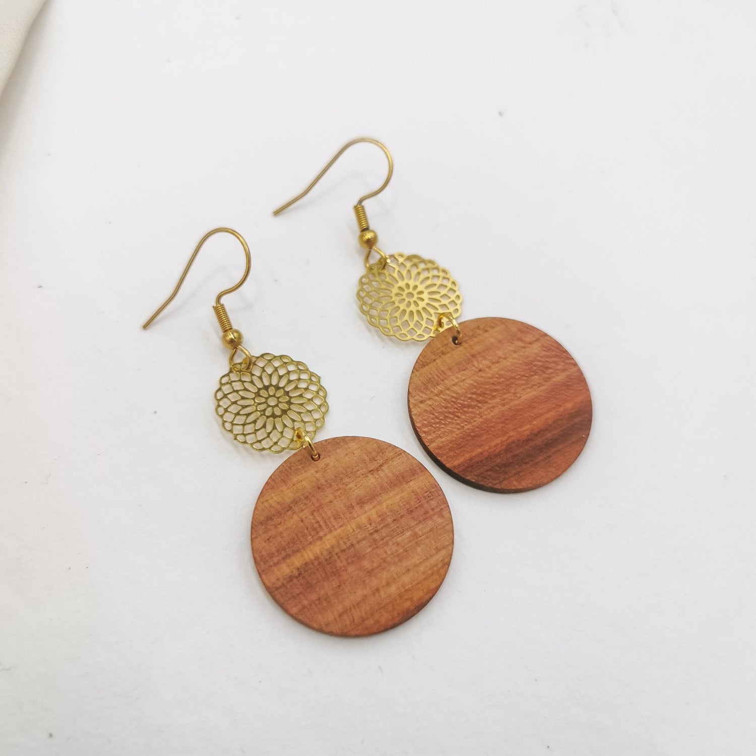 Ohrringe &quot;Oriental Gold&quot; - Holzschmuck Astwerk